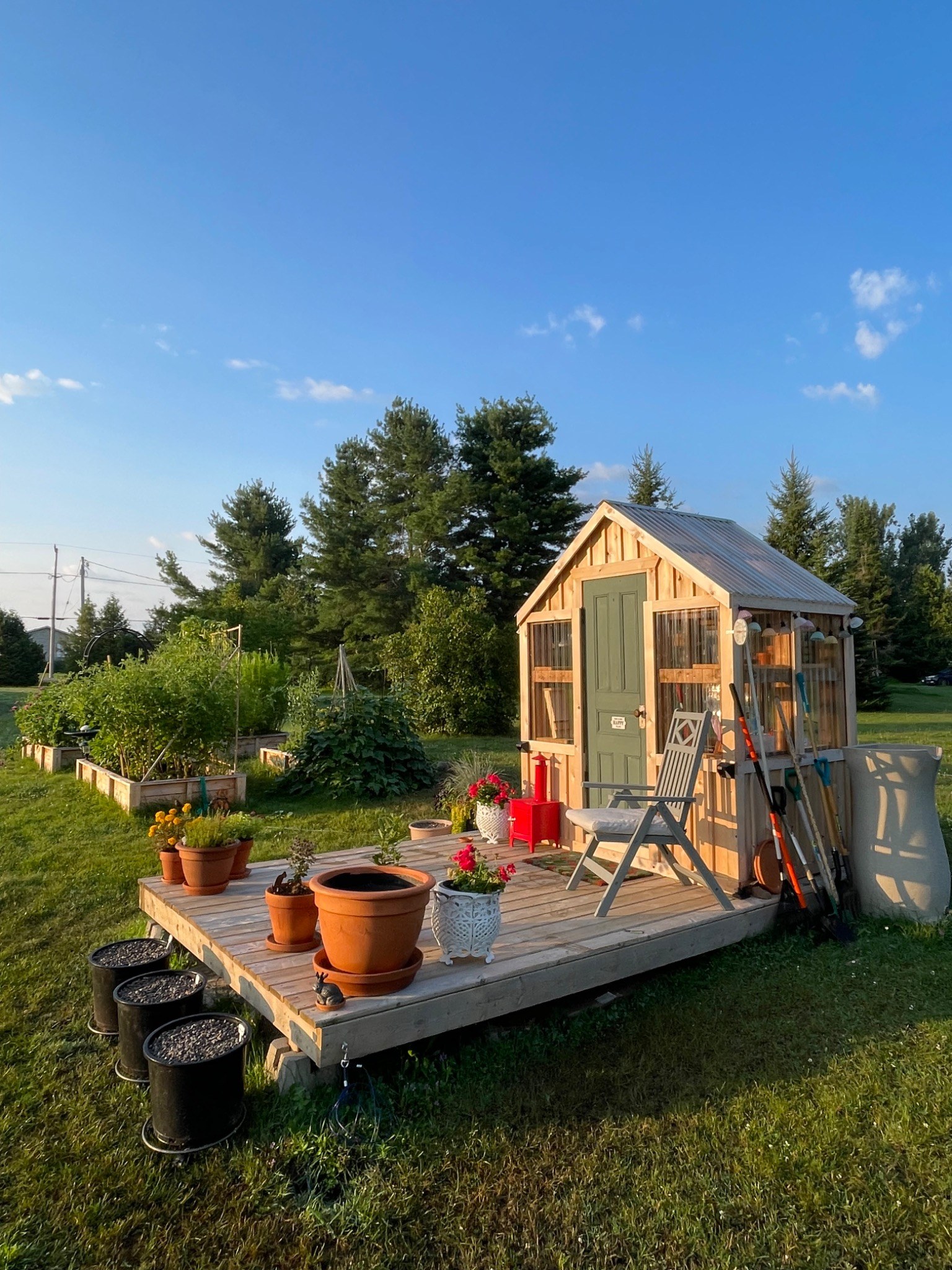 Anne's House greenhouse and garden beds